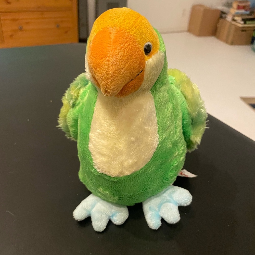 Ganz Webkinz Plush Stuffed Bird Parakeet Green,Orange,Blue 8" (no code)